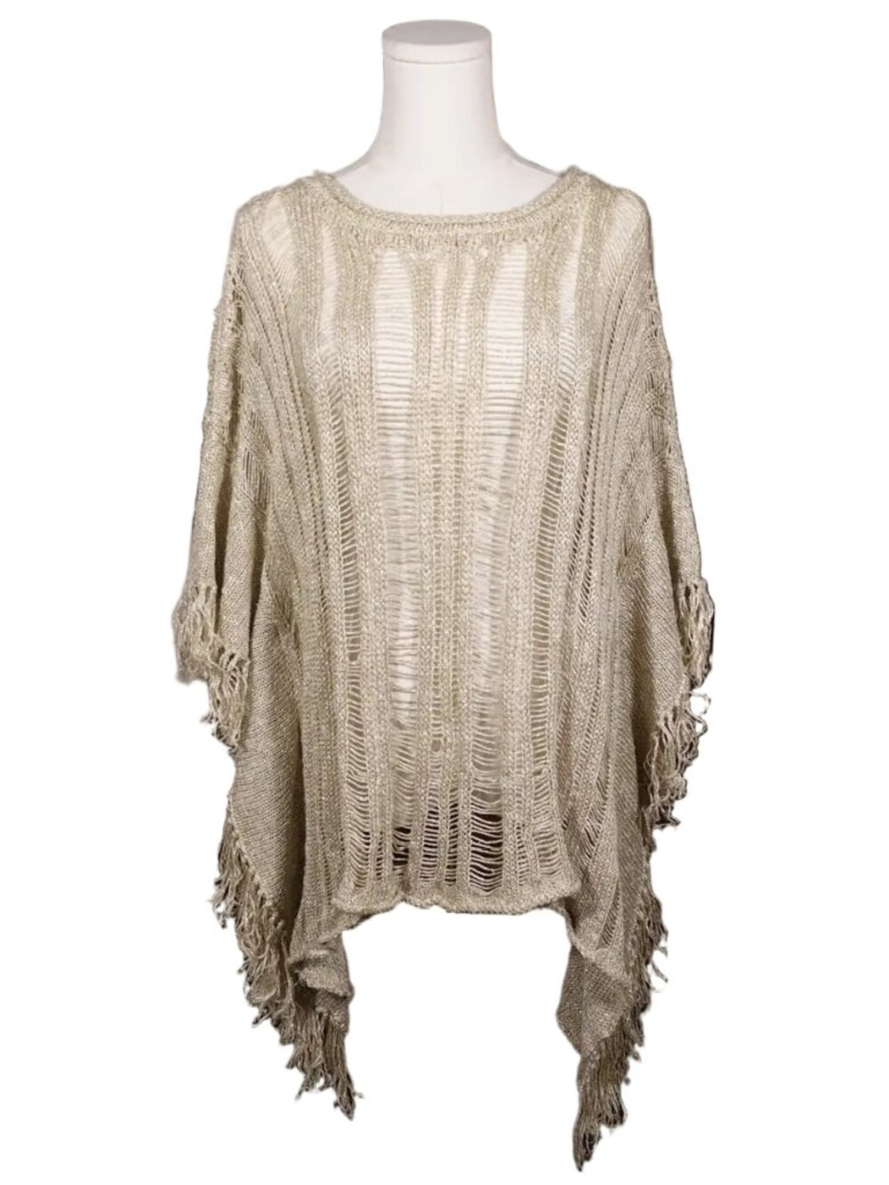 Calypso St. Barth Metallic Knit Poncho-O/S